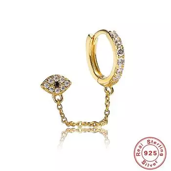 Серьги из стерлингового серебра S925 с одним рядом бриллиантов, серьги с кисточками в виде глаза дьявола, серьги-подвески 925 Silver