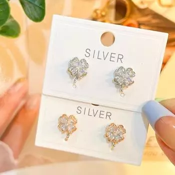 Серьги из стерлингового серебра S925 с вермикулитом, женская модель