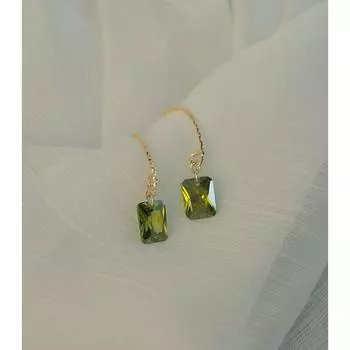 Серьги из стерлингового серебра S925 в стиле ретро, доступная роскошь, элегантный оливково-зеленый циркон, для женщин, нежные, супер блестящие, маленькие серьги-крючки 925