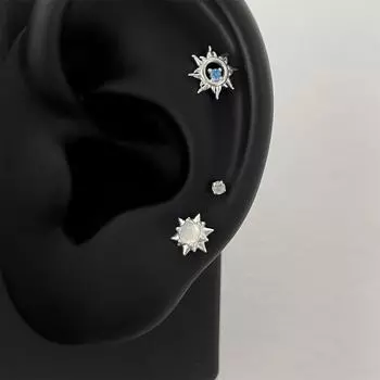 Серьги из стерлингового серебра S99 с лунным камнем «сладкий ветер» женские серьги Mori Niche High-End Cold Wind с подсолнечником и цирконием 99 silver