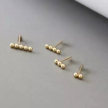 Серьги из светлой бусины Серьги из бусины Серьги из бусины Простые маленькие свежие круглые серьги из бусины Cochlea Cold Style