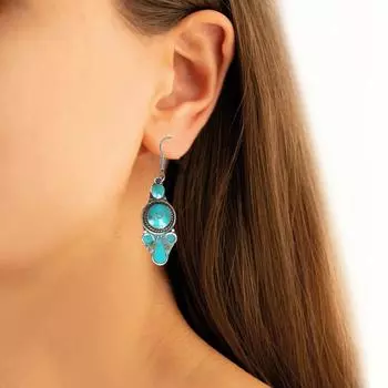 Серьги из тибетской бирюзы и коралла красного цвета в стиле непальского племени 12 г 1,5 1,6 массивный подарок