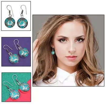 Серьги из тибетской бирюзы и коралла красного цвета в стиле непальского племени 12 г 1,5 1,6 массивный подарок