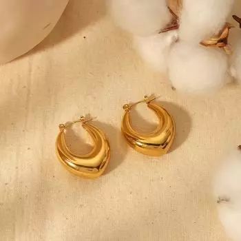 Серьги из титановой стали, полые французские серьги из полой трубки из нержавеющей стали 18 каратного золота, не выцветают ювелирные изделия