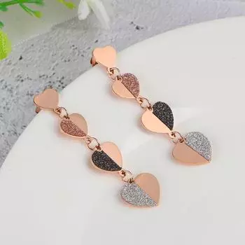 Серьги из титановой стали поверх нестандартных круглых персонализированных матовых многокруглых сережек-подвесок