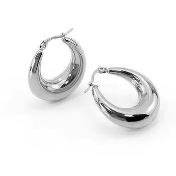 Серьги из титановой стали с застежкой, полые серьги из нержавеющей стали с французской круглой геометрической огранкой
