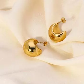 Серьги из титановой стали, серьги-гвоздики, серьги-шапочки из нержавеющей стали с покрытием из 18-каратного золота, ювелирные изделия, мода