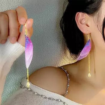 Серьги из тюля с крыльями бабочки и жемчугом, длинные серьги с бахромой в богемном стиле, женские серьги, ювелирная ниша