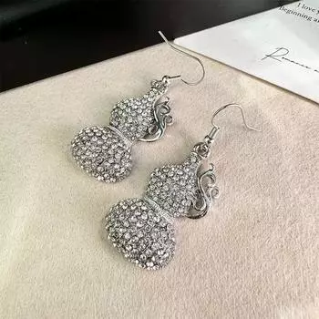 Серьги из тыквы с цирконием, новые высококачественные темпераментные микро-инкрустированные женские персонализированные серьги, трендовые ювелирные изделия