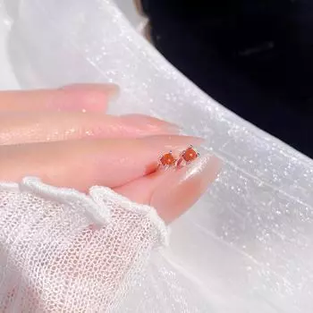 Серьги из южного красного агата, соответствующие темпераменту, для женщин, универсальные, простые, модные, персонализированные серьги для поездок на работу