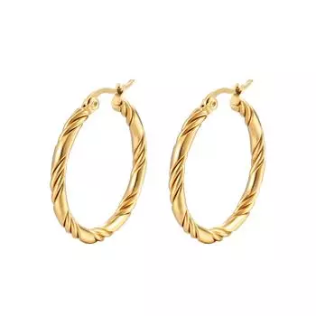 Серьги из витой проволоки, круглые, из нержавеющей стали, трендовые, простые, женские, из титановой стали 316 пробы, с пряжкой