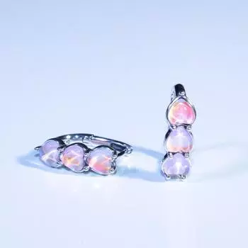 Серьги из витражного стекла, новые стильные розовые женские милые крутые серебряные серьги розовый