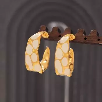 Серьги из золота с леопардовым принтом в стиле ретро, капающие масляные капли, простой и модный индивидуальный дизайн, серьги из титановой стали с покрытием из 18-каратного золота, легкие роскошные серьги