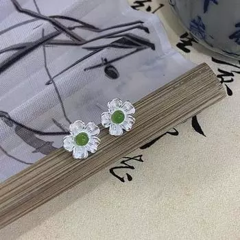 Серьги Jade Cherry Blossom Серьги в стиле ретро, легкие, роскошные, высококачественные серьги, новые серьги