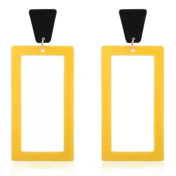 Серьги JMXD-Geometric Square Серьги из ацетата, преувеличенные украшения, популярные серьги жёлтый
