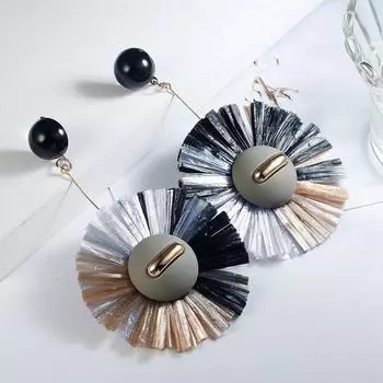 Серьги JMXD-raffia для женщин, Серьги с бахромой, Серьги, Аксессуары, Новые товары, Популярные аксессуары белый