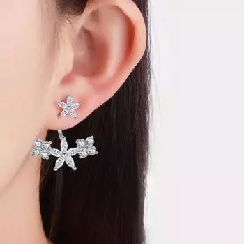 Серьги Ювелирные изделия Креативные цветочные серьги из циркония Серьги-цветы темперамент простые модные женские вечерние повседневные аксессуары подарок на День святого Валентина