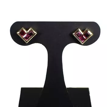 Серьги K18 Ruby Heart Mystery Setting [s1-22]