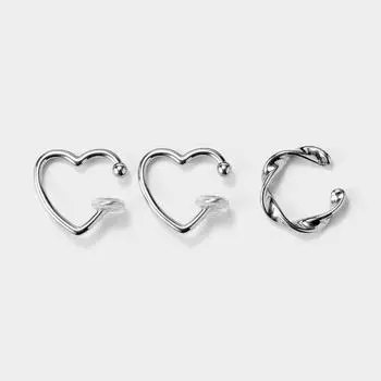 Серьги-каффы GU by Uniqlo в форме сердца без отверстий