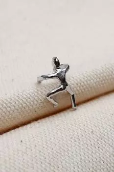 Серьги-каффы из хряща серебряного цвета Stickman