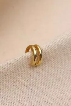 Серьги-каффы с двойной полоской золотого цвета