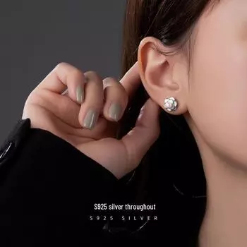 Серьги-камелии из серебра Banyan Tree S925 — элегантный стиль Cold Ins для женщин ES2342 серебряный