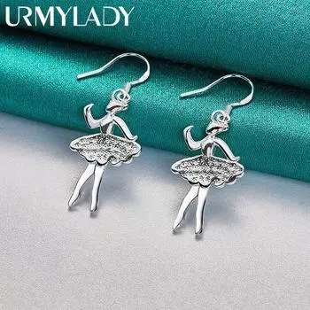 Серьги-капельки из стерлингового серебра 925 пробы для женщин, очаровательные ювелирные изделия ME151