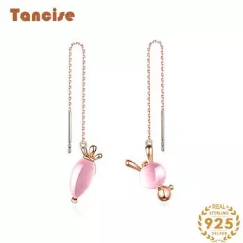 Серьги-капельки из стерлингового серебра 925 пробы с розовыми кристаллами, серьги-капли для женщин, подарки для свадебной вечеринки розовый