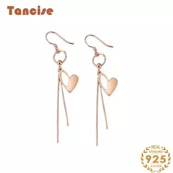 Серьги-капельки из стерлингового серебра 925 пробы Tancision для женщин, подарки на свадьбу розового золота