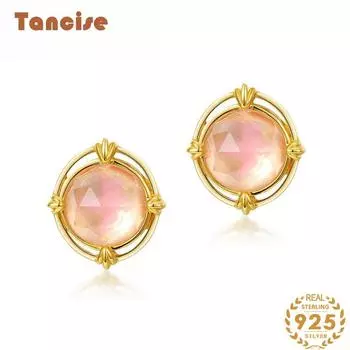 Серьги-капельки из стерлингового серебра 925 пробы с розовыми кристаллами, серьги-капли для женщин, подарки для свадебной вечеринки розовый