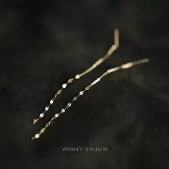 Серьги-капельки с цепочкой-кисточкой из стерлингового серебра 925 пробы, длинные серьги-капельки с цепочкой-кисточкой, женские прямые висячие серьги, ювелирные изделия Gold-color