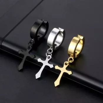 Серьги-капельки с геометрическим крутым украшением серебряный