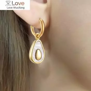 Серьги-капли авокадо женские золотые серьги-фрукты модные ювелирные изделия подарок серьги-капли авокадо из нержавеющей стали