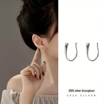 Серьги-капли Banyan Tree из серебра 925 пробы — минималистичные женские серьги в холодном стиле для весны и лета. платиновый