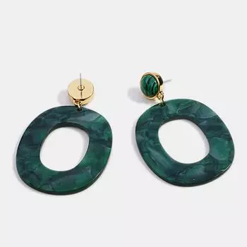 Серьги-капли Cellacity Geometry для женщин, серебро 925 пробы, ювелирные изделия, гиперболический дизайн, зеленые капли для ушей, модные женские вечерние аксессуары зелёный