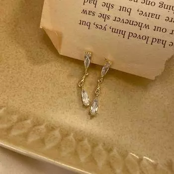 Серьги-капли из цинкового сплава, серьги-подвески в форме капли воды, изящные серьги-подвески на каждый день прозрачный