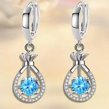 Серьги-капли из искусственного серебра S925 пробы, серьги-крылья, популярные европейские и американские застежки-пряжки с бриллиантами