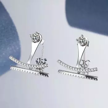 Серьги-капли из настоящего муассанита D цвета для женщин, 100% стерлингового серебра 925 пробы, серьги-гвоздики для ушей, два вида одежды, улыбка, Enternity, вечерние ювелирные изделия, подарок 0.3Ct