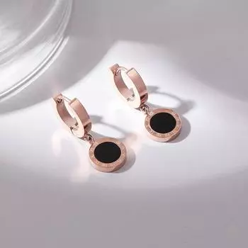 Серьги-капли из нержавеющей стали, римские цифры, титановая сталь