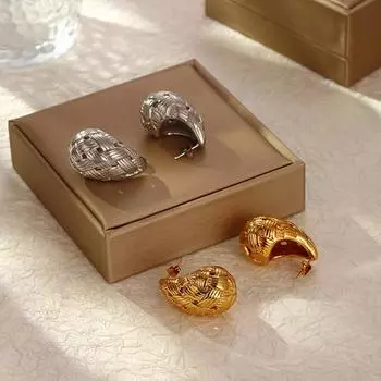 Серьги-капли из нержавеющей стали, женские серьги-гвоздики в стиле ретро из 18-каратного титана