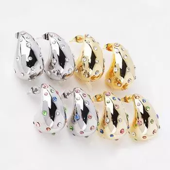 Серьги-капли из полой стали Серьги-капли из титановой стали Модные женские универсальные серьги Серьги класса люкс