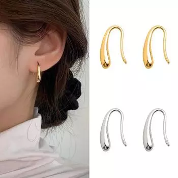 Серьги-капли из серебра и золота, простые женские серьги-гвоздики, подарочные серьги-капли для вечеринки Silver-L