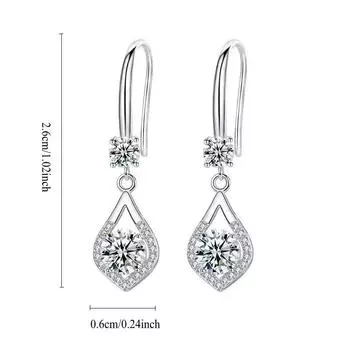 Серьги-капли из стерлингового серебра 1-2 карата S925 с муассанитом, высококачественный дизайн, милое повседневное украшение для подруги 1CT