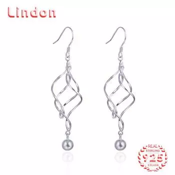 Серьги-капли из стерлингового серебра 925 пробы Lindon, серьги-капли для женщин, подарки на свадьбу серебряный