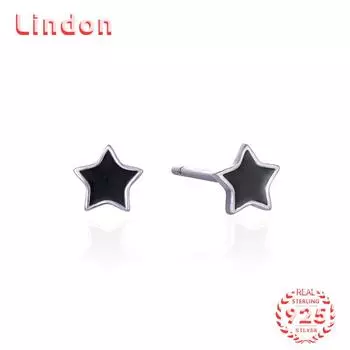 Серьги-капли из стерлингового серебра 925 пробы Lindon, серьги-капли для женщин, подарки на свадьбу чёрный