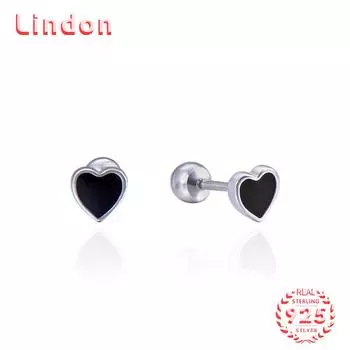 Серьги-капли из стерлингового серебра 925 пробы Lindon, серьги-капли для женщин, подарки на свадьбу чёрный