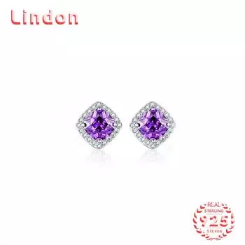 Серьги-капли из стерлингового серебра 925 пробы Lindon, серьги-капли для женщин, подарки на свадьбу фиолетовый