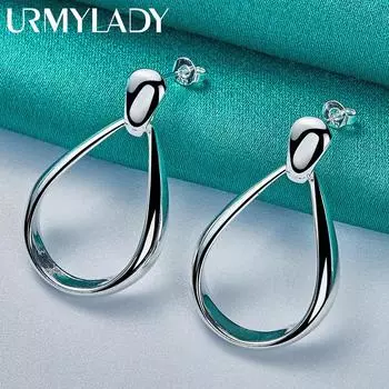 Серьги-капли из стерлингового серебра 925 пробы для женщин, модные очаровательные ювелирные изделия ME010