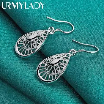 Серьги-капли из стерлингового серебра 925 пробы для женщин, свадебные модные очаровательные подарочные украшения ME101