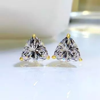 Серьги-капли из стерлингового серебра 925 пробы, 3ex 4ct Vvs1, синтетический муассанит, свадебные серьги-капли для женщин, подарок 2CTx2PCS